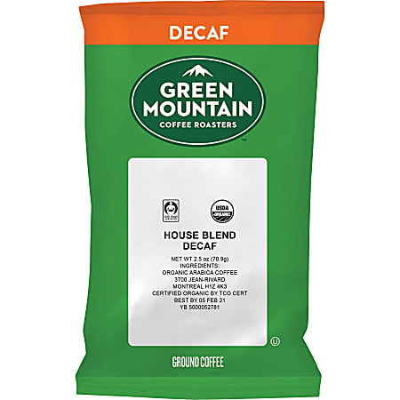 Green Mountain Coffee® Single-Serve Packets, Decaffeinated, Fair Trade Organic House Blend, Carton Of 50