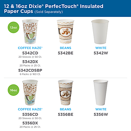 DIXIE PerfecTouch Multicolor 10 oz. Disposable Paper Cups and Lids