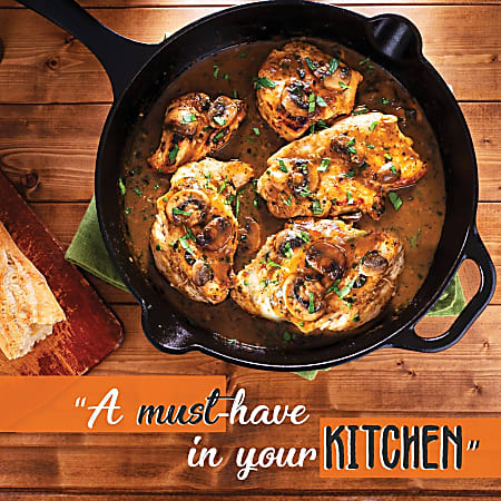 Nutrichef 3-Piece Pre-Seasoned Cast Iron Skillet Pans