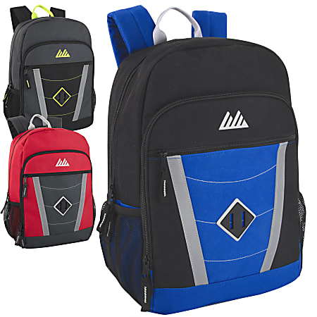Trailmaker Reflective Backpacks, Assorted Colors, Set of 24 Backpacks, 2714Q24