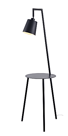 Kenroy Home Obsidian Floor Lamp With Tray 60 14 H Black ShadeBlack