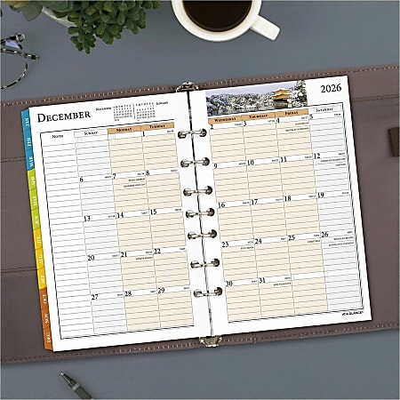 2026 AT-A-GLANCE 8.5" X 5.5" Monthly Planner Refill Pages, White/Brown (481-685Y-26