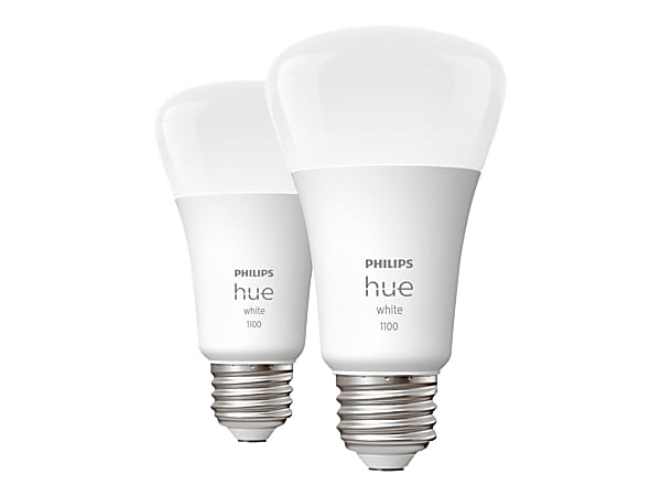 Philips Hue - LED light bulb - shape: A19 - E26 - 10.5 W (equivalent 75 W) - soft warm white light - 2700 K (pack of 2)
