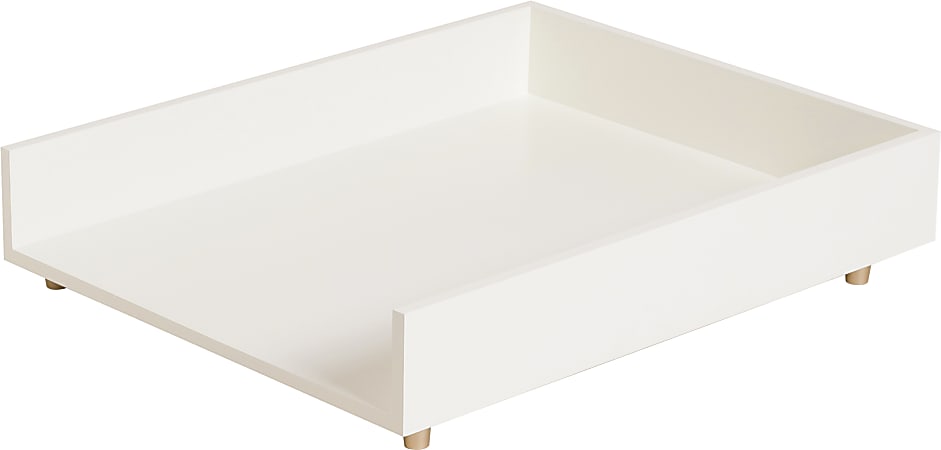 U Brands® Juliet Collection Stackable Paper Tray, 2-1/2”H x 9-13/16”W x 12-1/4”D, White