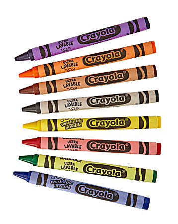Crayola Ultra-Clean Washable Crayons - Regular Size, 24 Per Pack, 6 Packs
