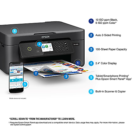Epson Expression Home XP 4200 Wireless Inkjet All In One Color Printer -  Office Depot