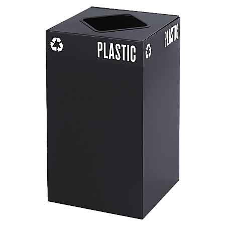 Safco® Recycling Receptacle, 25 Gallon, Black