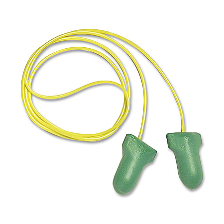 Sperian Low Pressure Foam Ear Plugs, Green/Yellow, Box