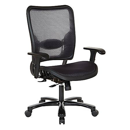 Office Star™ Space Seating 75 Series Ergonomic Air Grid® Mid-Back Big And Tall Chair, Black