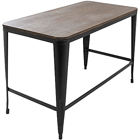 Lumisource Pia Industrial Desk, Espresso/Black
