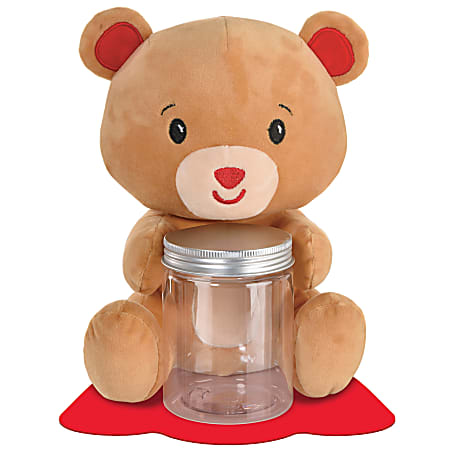 Amscan Plush Bear With Jar Balloon Weights, 8", Brown, Pack Of 2 Weights