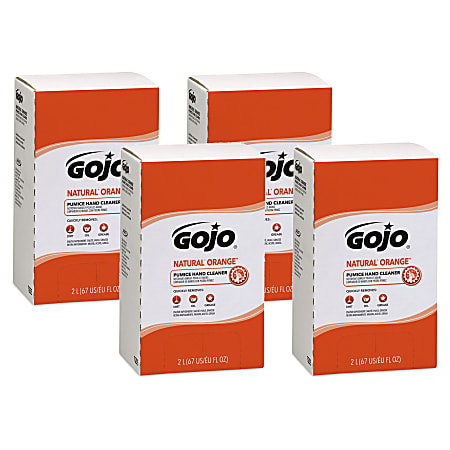 Gojo®Natural Orange Pumice Lotion Hand Soap Refills, Citrus Scent, 67.62 Oz., Pack Of 4 Bottles