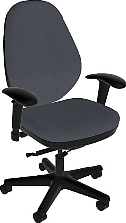 Sitmatic GoodFit Synchron High-Back Chair With Adjustable Arms, Gray/Black