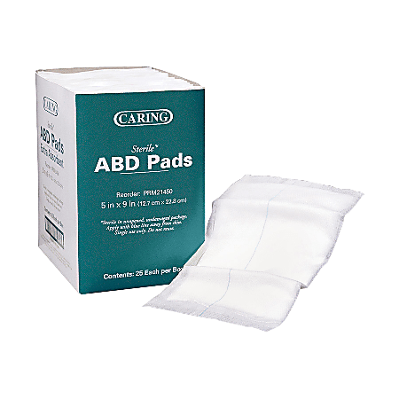 Medline Caring Sterile Abdominal Pads - 5 Medline Caring Sterile Abdominal Pads - 5