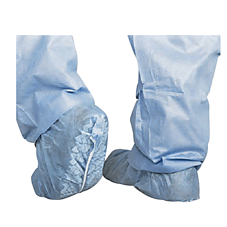 Medline Skid-Resistant Scrub Shoe Covers, Blue, Pack Of 100