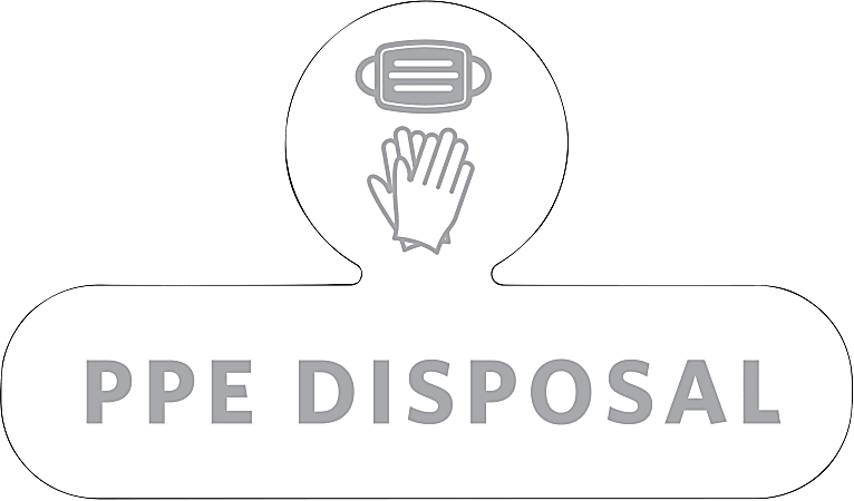 Rubbermaid® Commercial PPE Disposal Medical Decal, 9-1/2" x 5-9/16", White