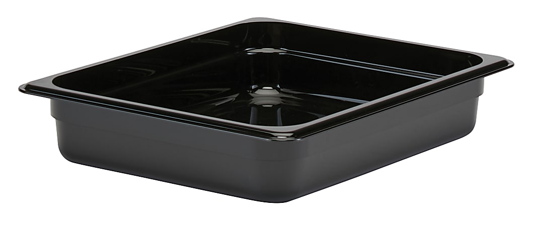 Cambro Camwear GN 1/2 Size 2" Food Pans, 2”H x 10-1/2”W 12-3/4”D, Black, Set Of 6 Pans