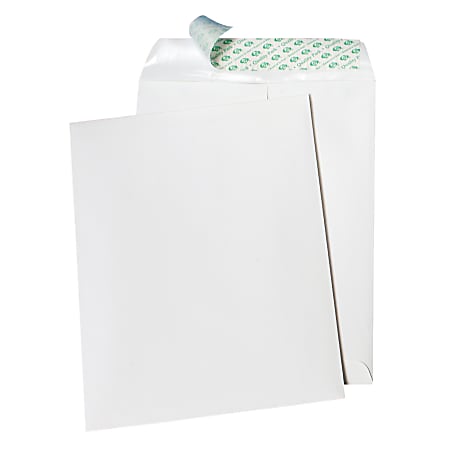 Quality Park® Tech-No-Tear Catalog Envelopes, 10" x 13", Self-Adhesive, White, Box Of 100