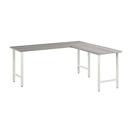 Bush Business Furniture Hustle 72"W L-Shaped Computer Desk With Metal Legs, Platinum Gray, Standard Delivery