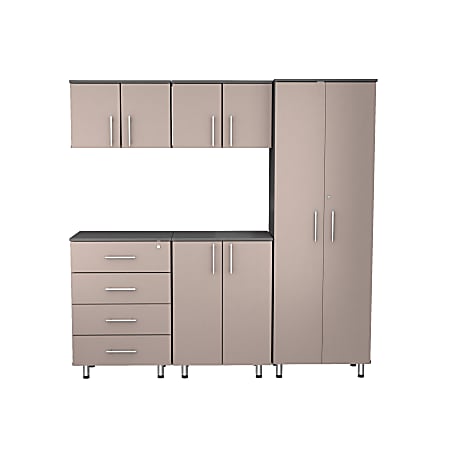 Inval America Maestrik 71"W 5-Piece Garage Cabinet Set, Dark Gray