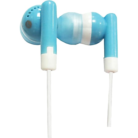 IQ Sound Digital Stereo Earphones - Stereo - Blue - Mini-phone (3.5mm) - Wired - 20 Hz 20 kHz - Earbud - Binaural - In-ear - 3.50 ft Cable