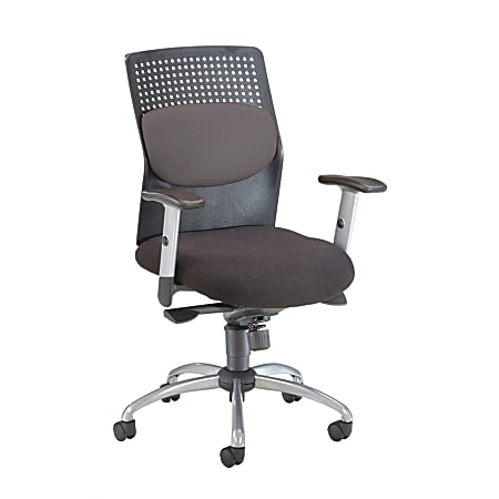 OFM AirFlo Series Fabric Chair, 42"H x 26"W x 27"D, Black/Silver Frame, Gray Fabric