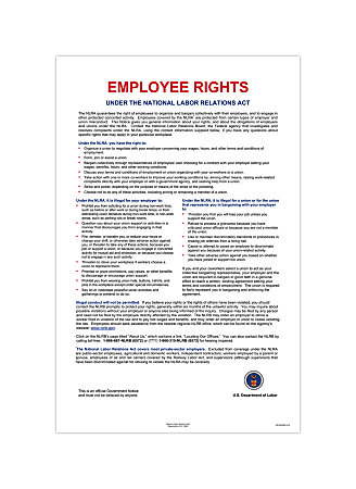 ComplyRight™ Federal Contractor Posters, National Labor Relations Act, English, 11" x 17"