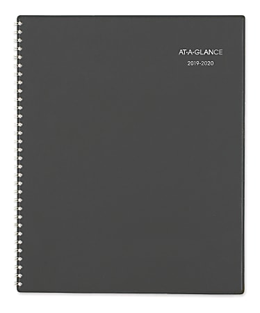 AT-A-GLANCE® DayMinder® Academic Planner, Monthly, 8-1/2" x 11", Charcoal, July 2019 to June 2020