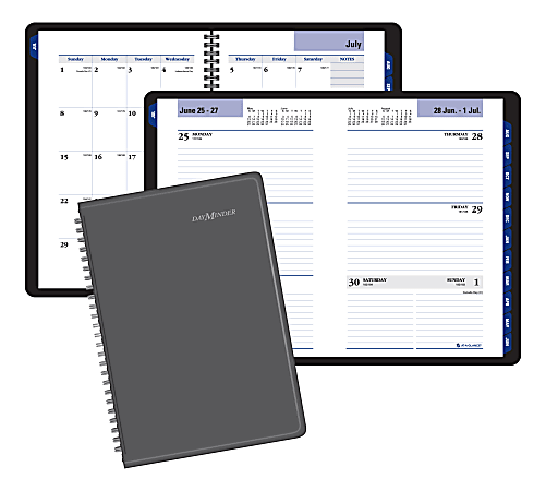 AT-A-GLANCE® DayMinder® Academic Weekly/Monthly Planner, 4-7/8" x 8", Charcoal, July 2019 to June 2020