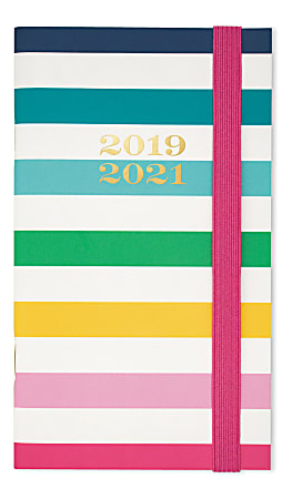 Emily Ley Simplified® Collection 24-Month Monthly Academic Pocket Planner, 6-3/16" x 3-5/8", Happy Stripe, July 2019 to June 2021