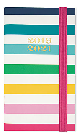 Emily Ley Simplified® Collection 24-Month Monthly Academic Pocket Planner, 6-3/16" x 3-5/8", Happy Stripe, July 2019 to June 2021