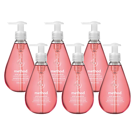 Method Pink Grapefruit Gel Hand Wash - Pink Grapefruit Scent - 12 fl oz (354.9 mL) - Pump Bottle Dispenser - Hand - Pink - Non-toxic, Triclosan-free - 6 / Carton