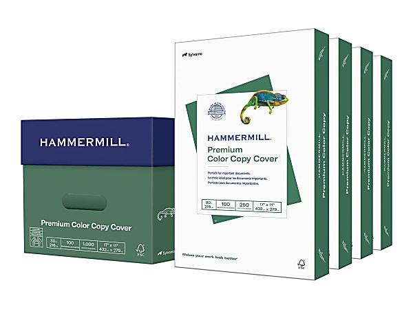 Hammermill® Color Copy Digital Card Stock, Super Smooth White, Ledger (11" x 17"), 80 Lb, Pack Of 250