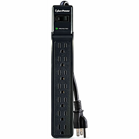 CyberPower CSB706 7-Outlet Essential Surge Protector, 6', Black