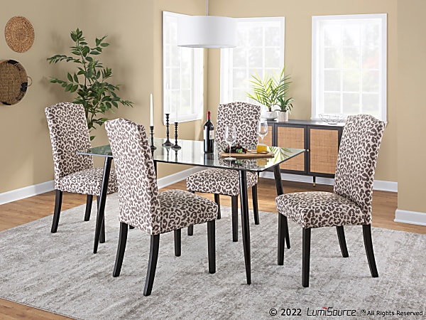 Grey leopard print dining chairs cheap