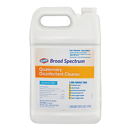 Clorox Healthcare Broad Spectrum Quaternary Disinfect Cleaner - Liquid - 128 fl oz (4 quart) - 1 Each - Clear