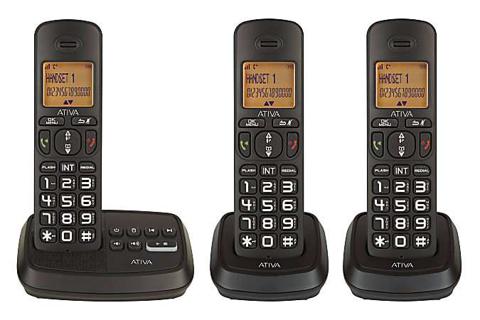 Ativa™ DECT 6.0 3-Handset Cordless Phone System With Answering Machine And Speakerphone, WPS05