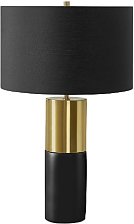 Monarch Specialties Beltran Table Lamp, 25"H, Black Base/Black Shade