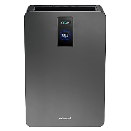 Bissell Air400 Tower Air Purifier, 485.5 Sq. Ft. Coverage, 24-3/8” x 16-3/16”, Black