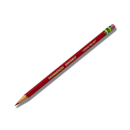 Ticonderoga® Erasable Checking Pencils, Presharpened, Carmine