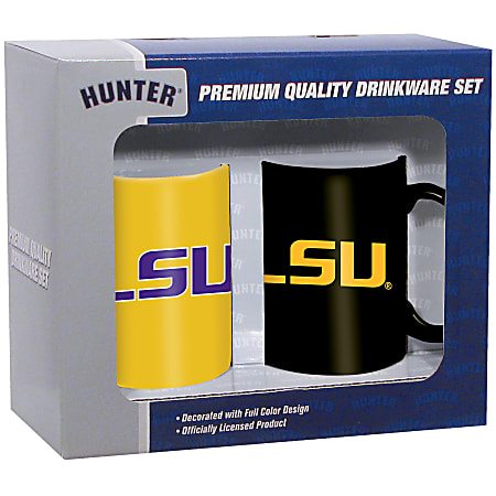 Hunter® NCAA Ceramic Mug Set, 11 Oz, Louisiana State Tigers, Pack Of 2