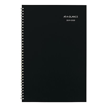 AT-A-GLANCE® DayMinder® 14-Month Academic Monthly Planner, 11-7/8" x 7-7/8", Black, July 2019 to August 2020