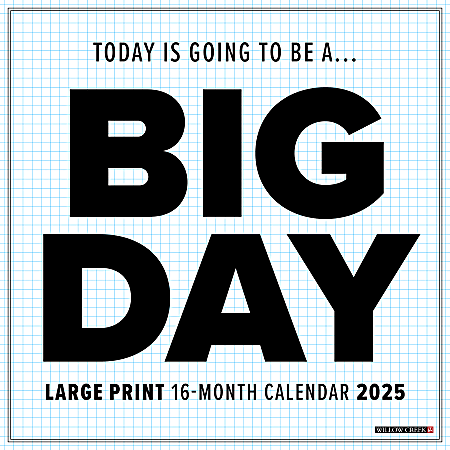 2025 Willow Creek Press Wall Calendar, 12” x 12”, Big Day, January 2025 To December 2025, 41758