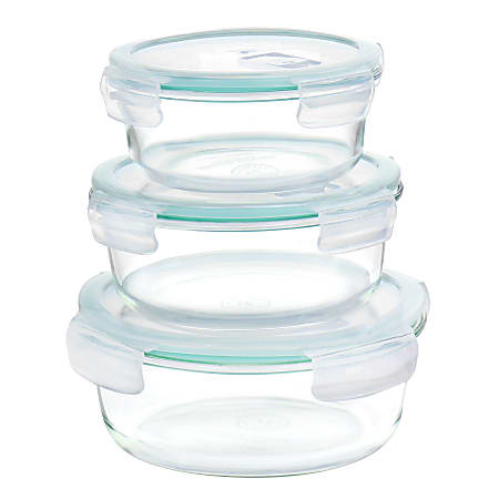 Martha Stewart 6-Piece Glass Storage Containers, 3-1/4"H x 7-1/2"W x 7-13/16"D