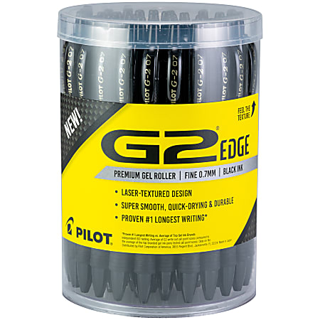 G2 Edge Premium Gel Pen, Retractable, Fine 0.7 mm, Black Ink/Barrel, 36/Pack