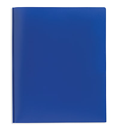 Office Depot® Brand 2-Pocket School-Grade Poly Folder with Prongs, Letter Size, Blue