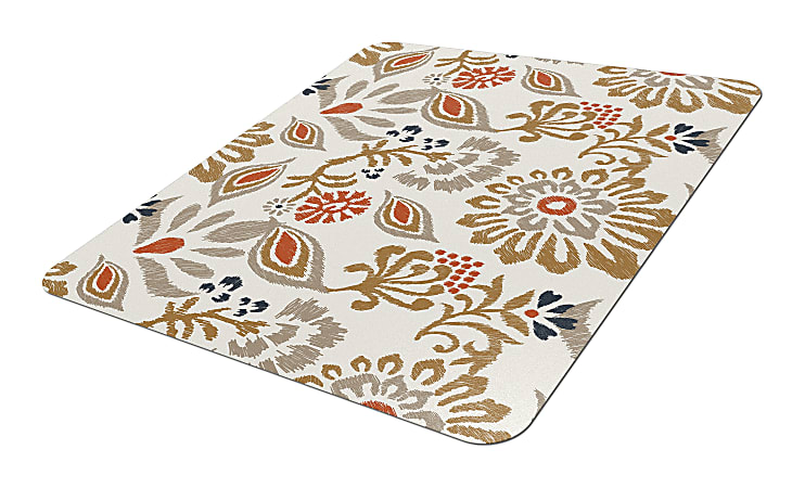 Realspace&reg; Decorative Vinyl Chair Mat For Low Carpet, 36" x 48", Boho Floral