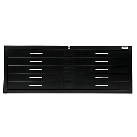 Alpine AdirOffice 5-Drawer Blueprint File Cabinet For 36” x 48” Sheets, 19-5/16”H x 53-1/2”W x 41-1/2”D, Black