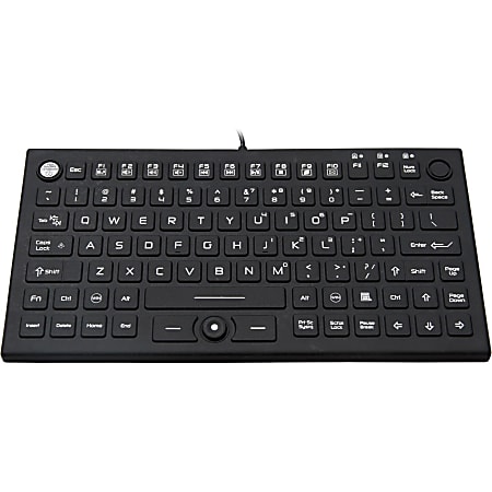 DSI WATERPROOF IP68 SILICONE COMPACT KEYBOARD W/ MOUSE POINTER, BACKLIT - Cable Connectivity - USB Interface - KBJHIKB850BL