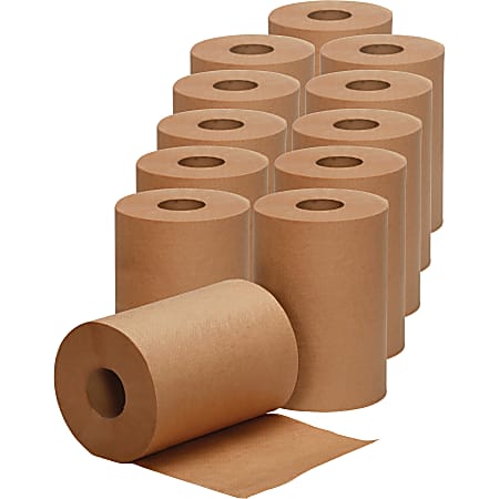 SKILCRAFT® Paper Towel Rolls, 7-7/8" x 350', 100% Recycled, Brown, Box Of 12 Rolls